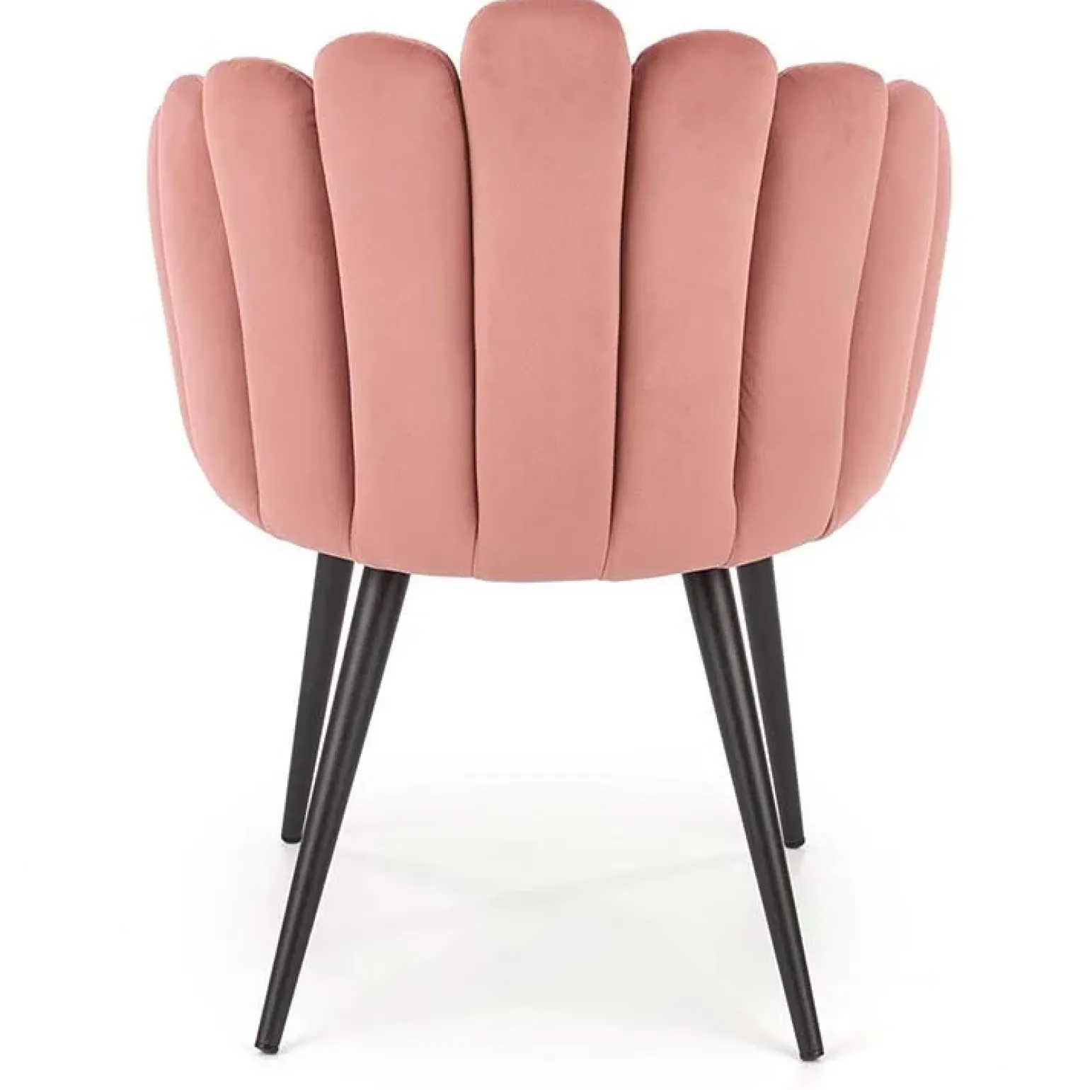 Sedia imbottita design moderno in velluto rosa Alessia