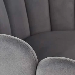Sedia imbottita design moderno in velluto grigio Alessia