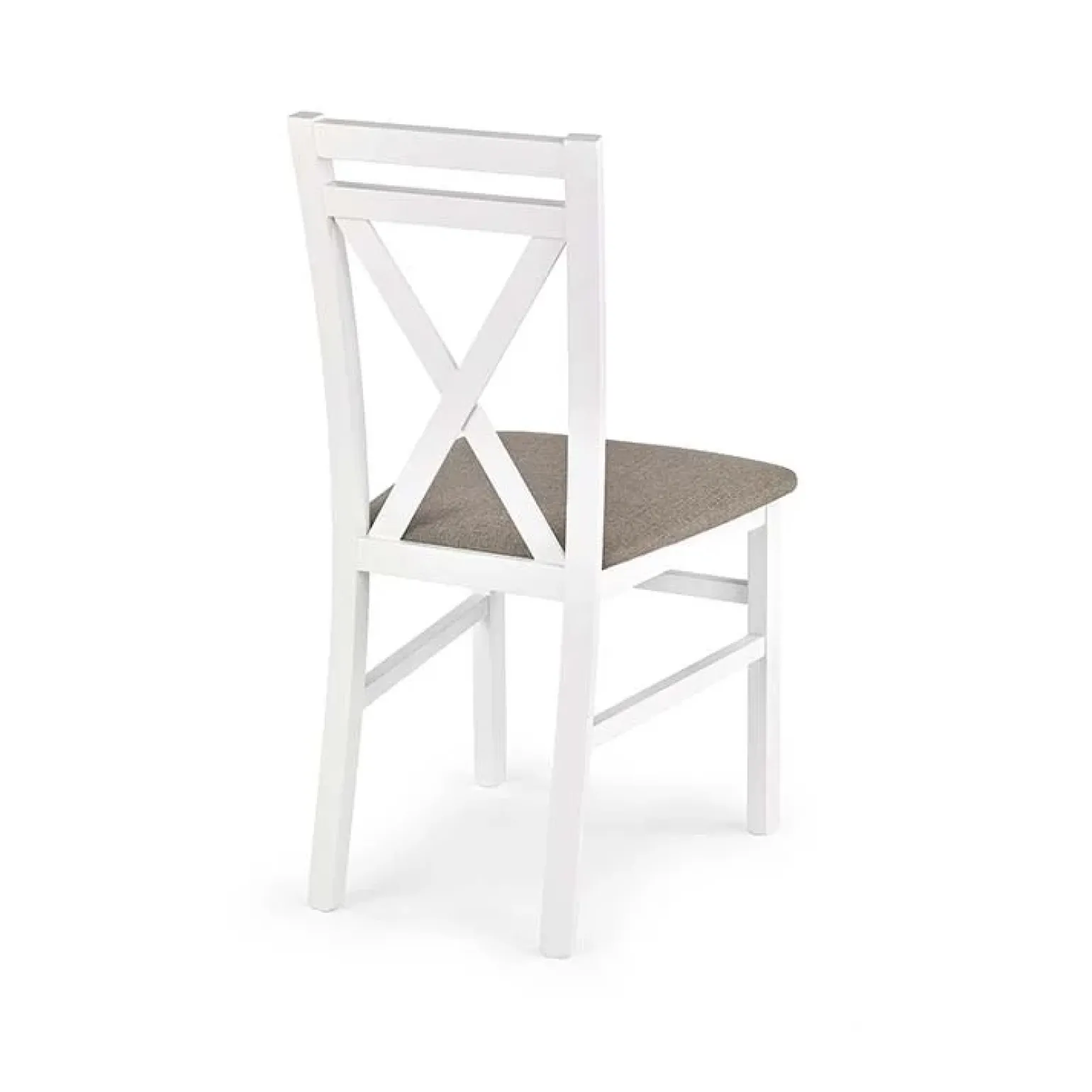 Sedia imbottita in tessuto stile shabby bianco faggio beige Janet