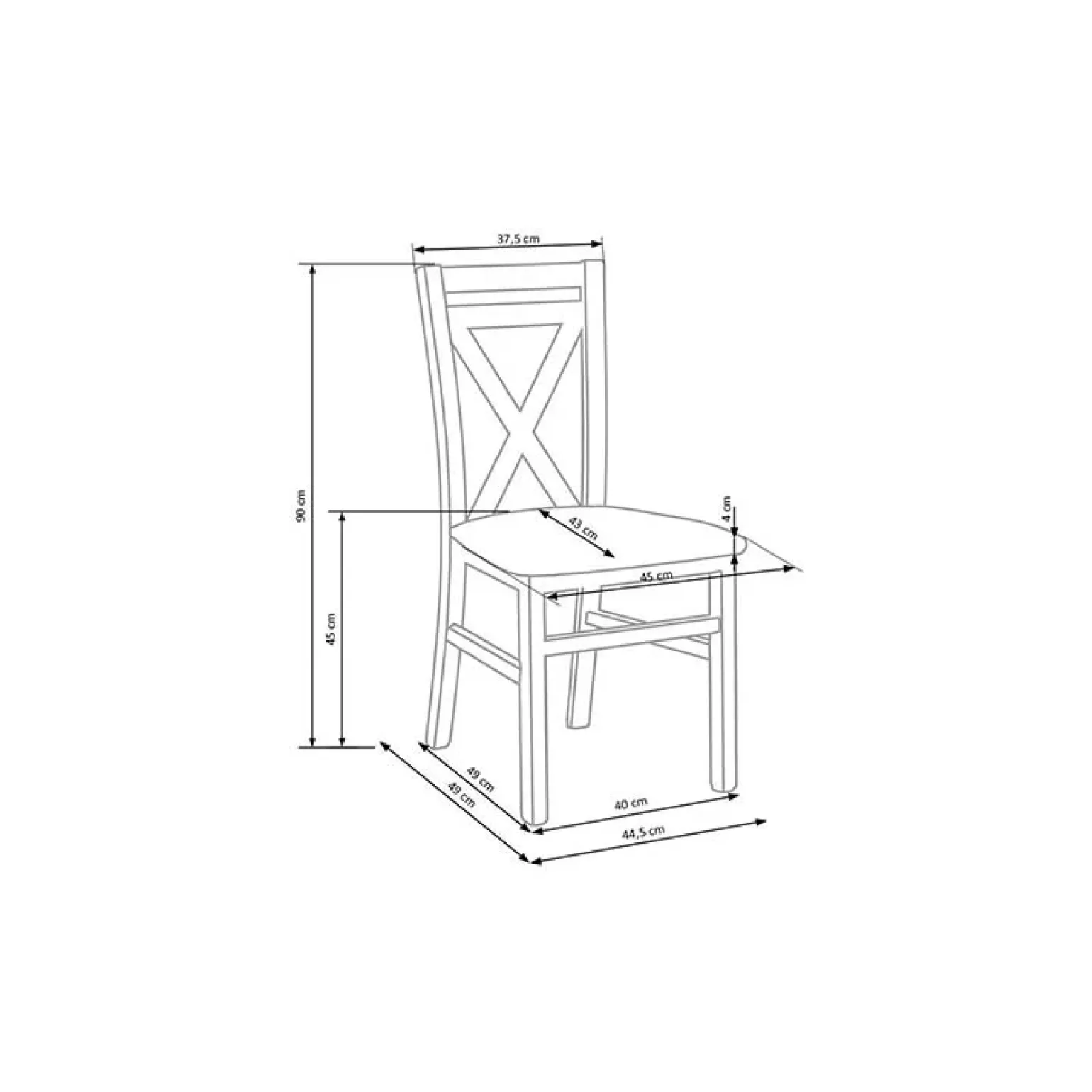 Sedia imbottita in tessuto stile shabby bianco faggio beige Janet
