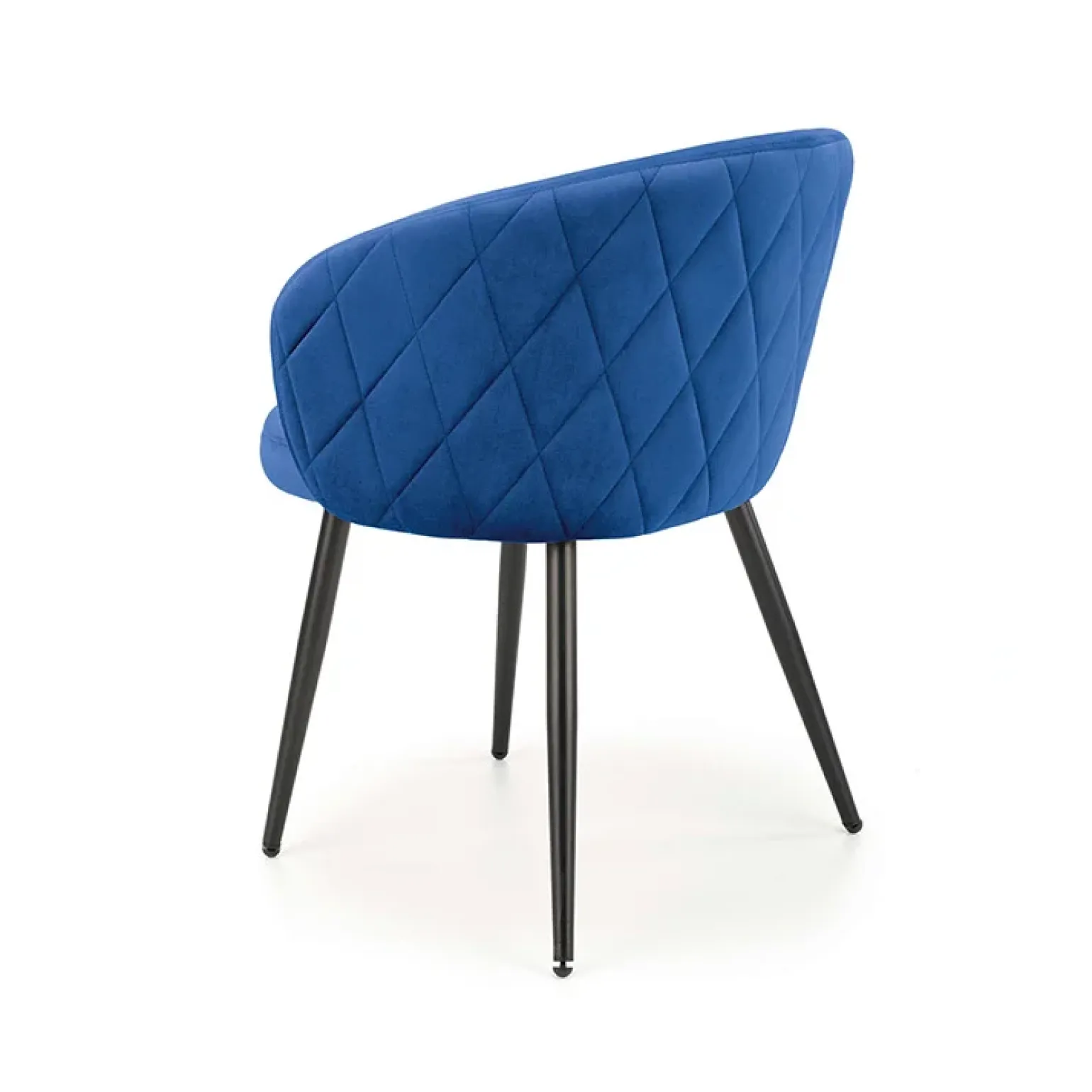 Sedia imbottita in tessuto blu acciaio nero Amiata
