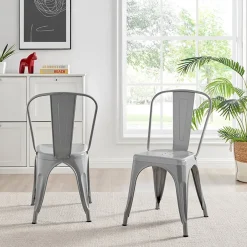 Sedia in metallo impilabile industrial saloon grigio Lix