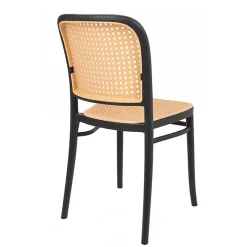 Sedia in polipropilene moderna beige nera Vienna