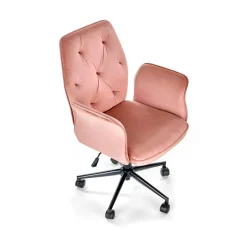 Sedia moderna con braccioli regolabile in velluto rosa Dionisia