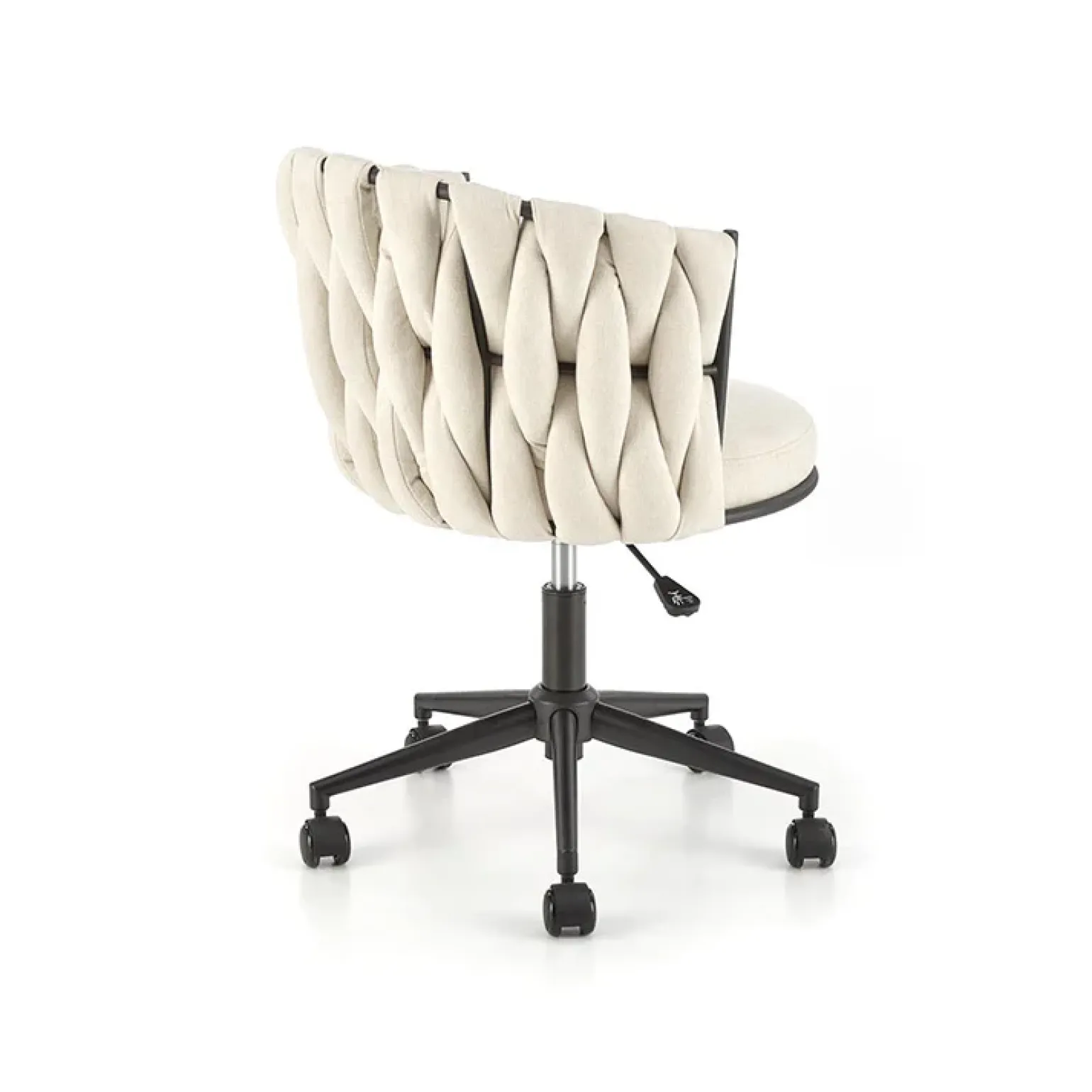 Sedia moderna con ruote regolabile in tessuto beige chiaro nero Monie