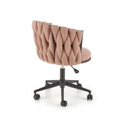 Sedia moderna con ruote regolabile in tessuto rosa nero Monie
