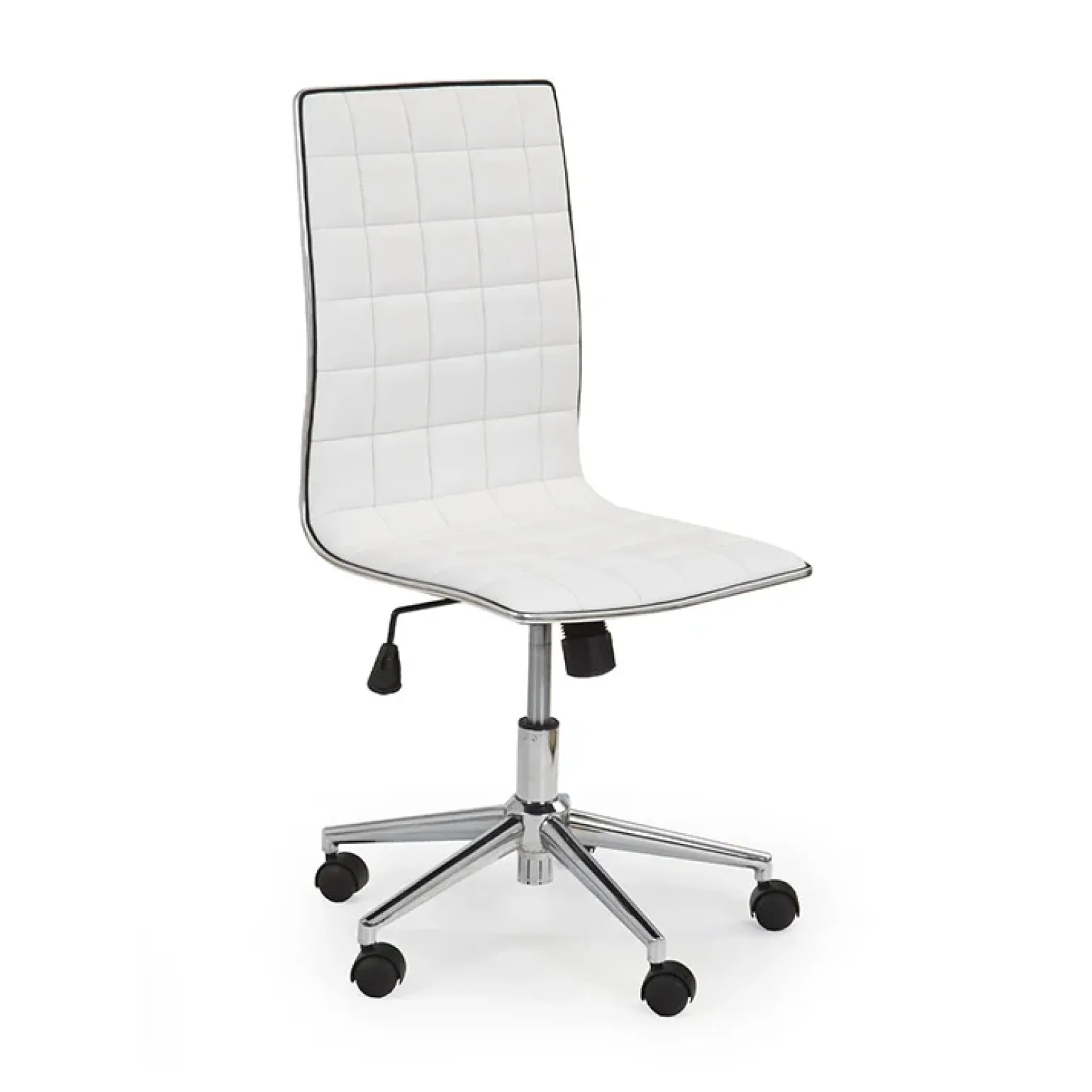 Sedia moderna da ufficio regolabile in ecopelle bianco Edipo