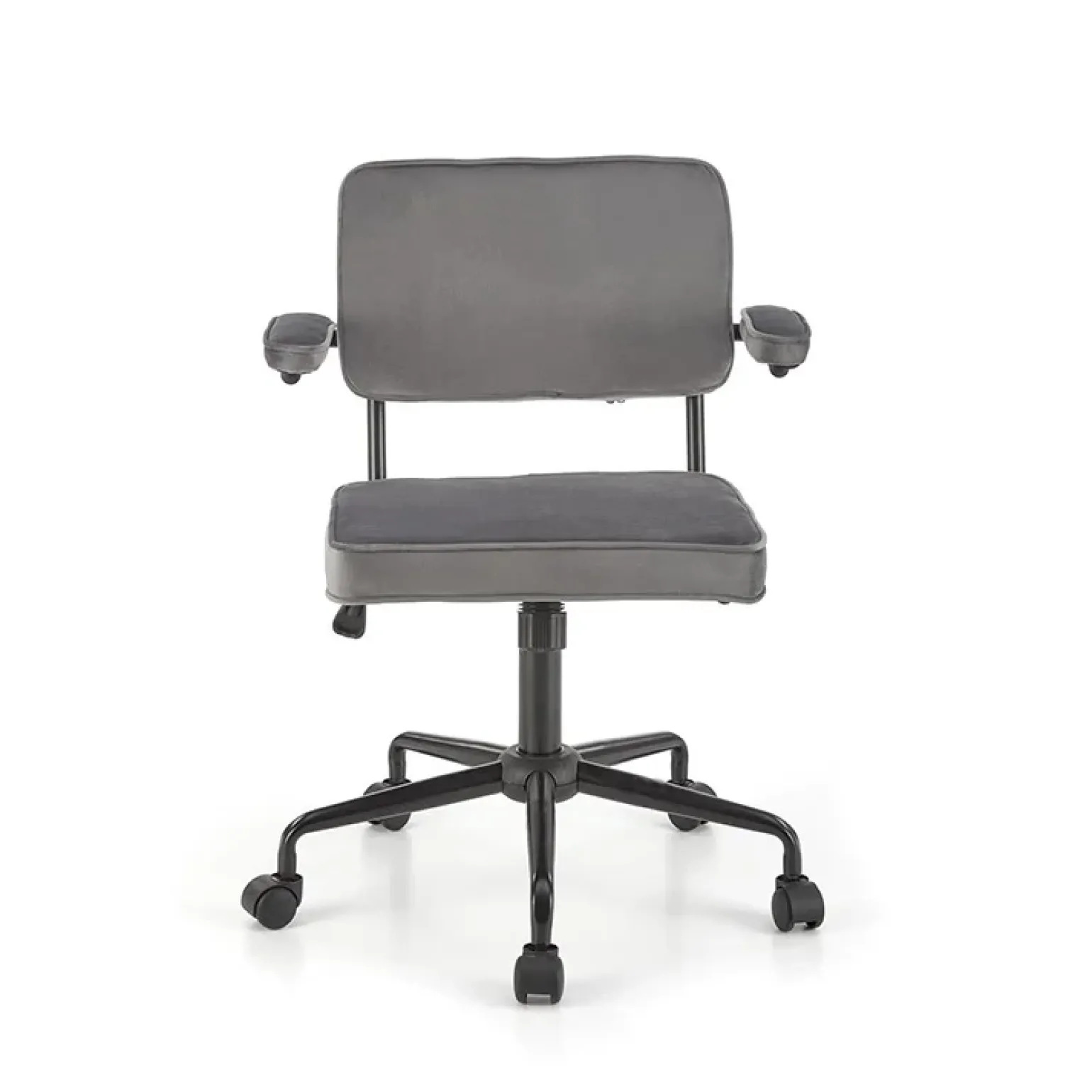 Sedia moderna girevole con braccioli in tessuto grigio Fuego