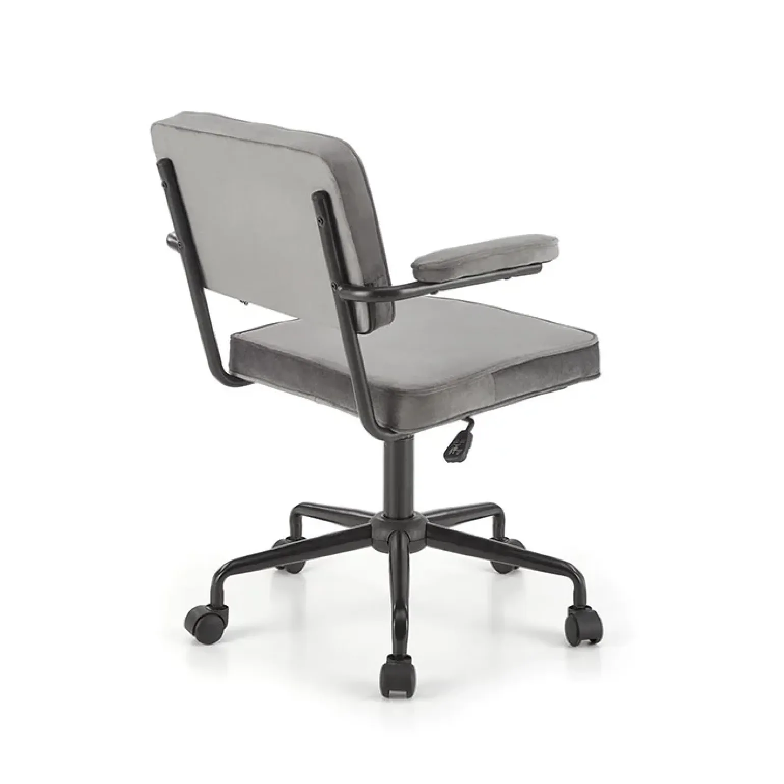 Sedia moderna girevole con braccioli in tessuto grigio Fuego