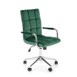 Sedia per scrivania ragazzi in velluto verde scuro Burbon
