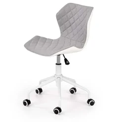 Sedia per scrivania ragazzi con ruote in tessuto ecopelle grigio bianco Bilbao