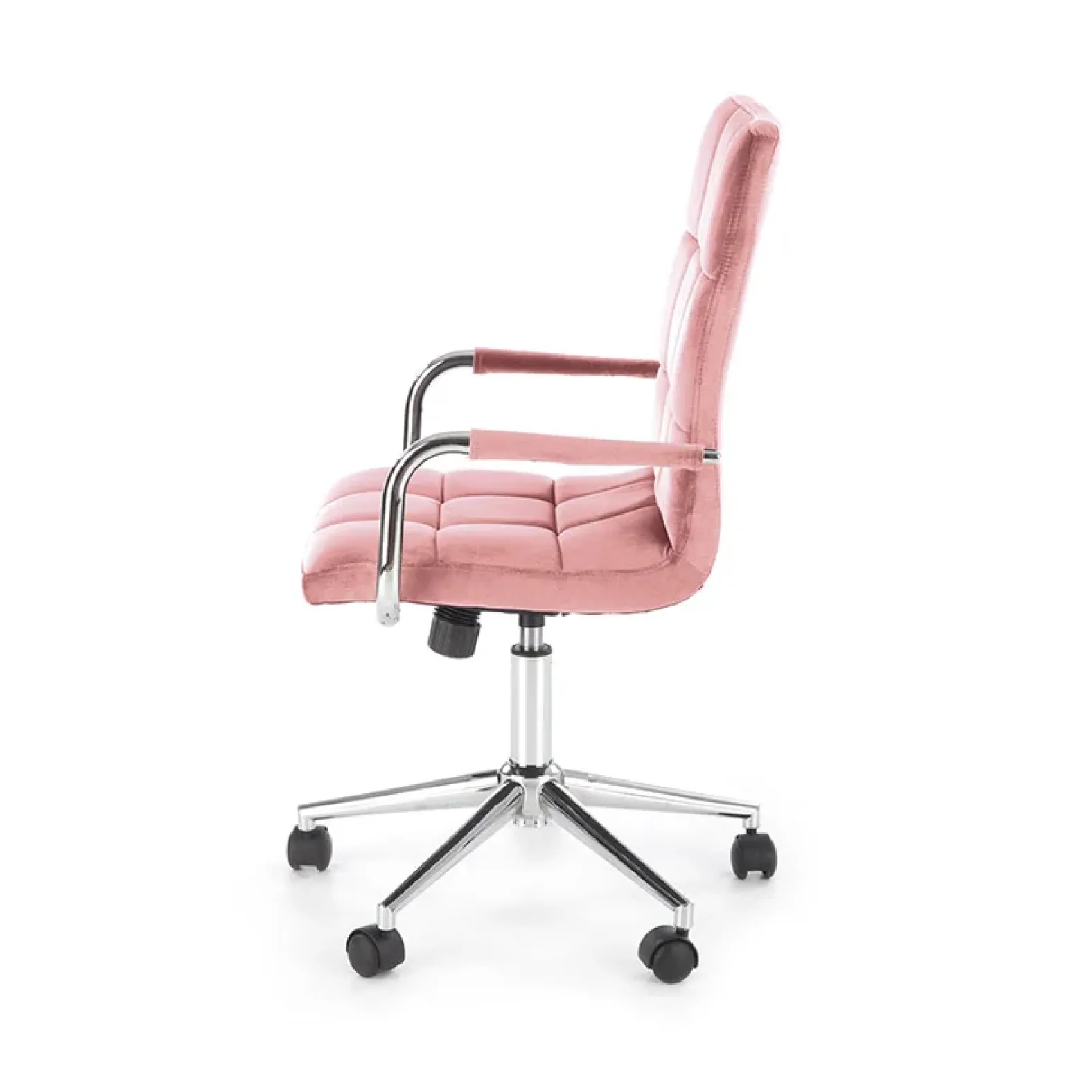 Sedia per scrivania ragazzi in velluto rosa Burbon