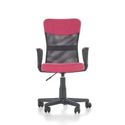 Sedia per scrivania ragazzi con ruote in tessuto grigio rosa Rodry