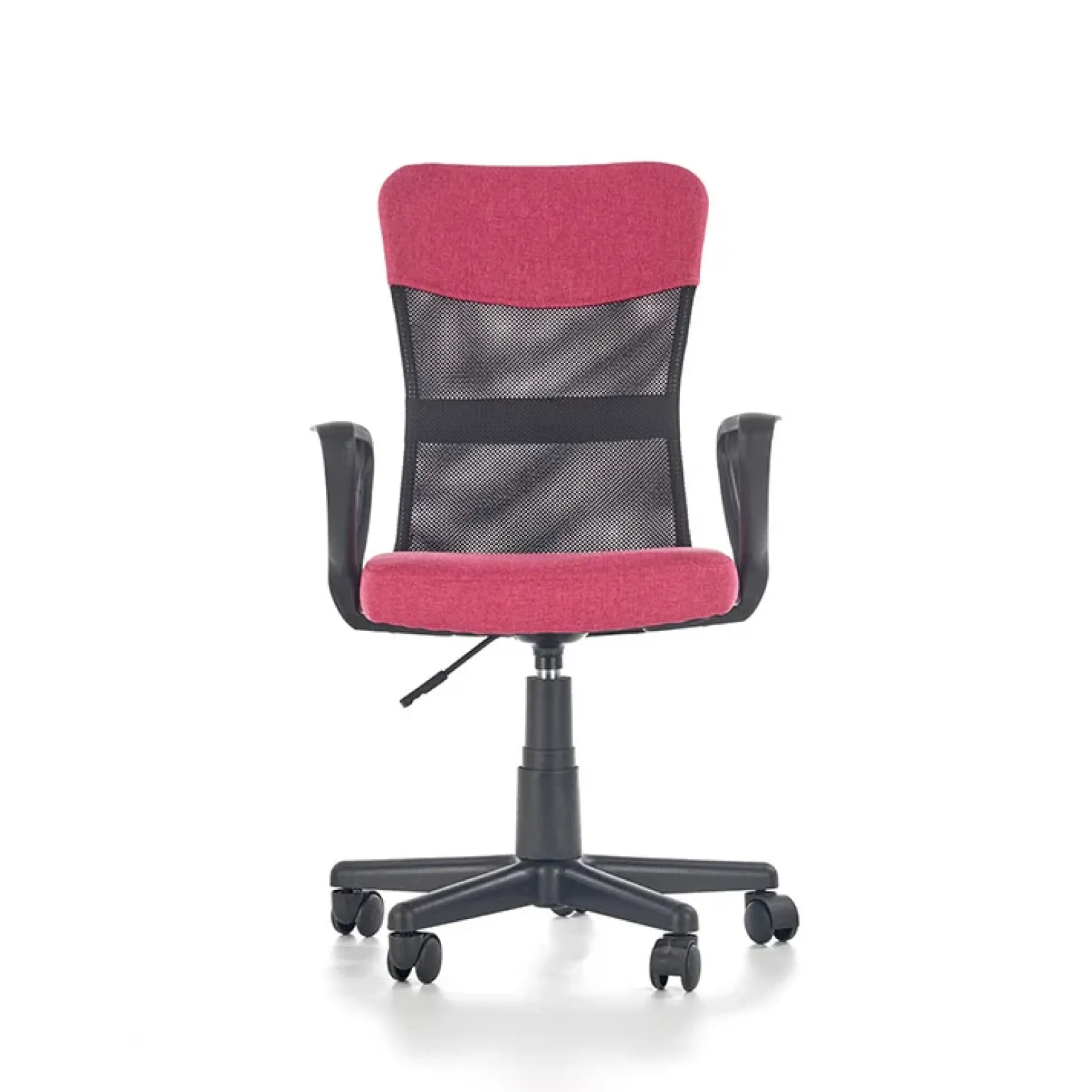 Sedia per scrivania ragazzi con ruote in tessuto grigio rosa Rodry