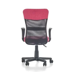 Sedia per scrivania ragazzi con ruote in tessuto grigio rosa Rodry