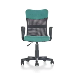 Sedia per scrivania ragazzi con ruote in tessuto grigio verde Rodry