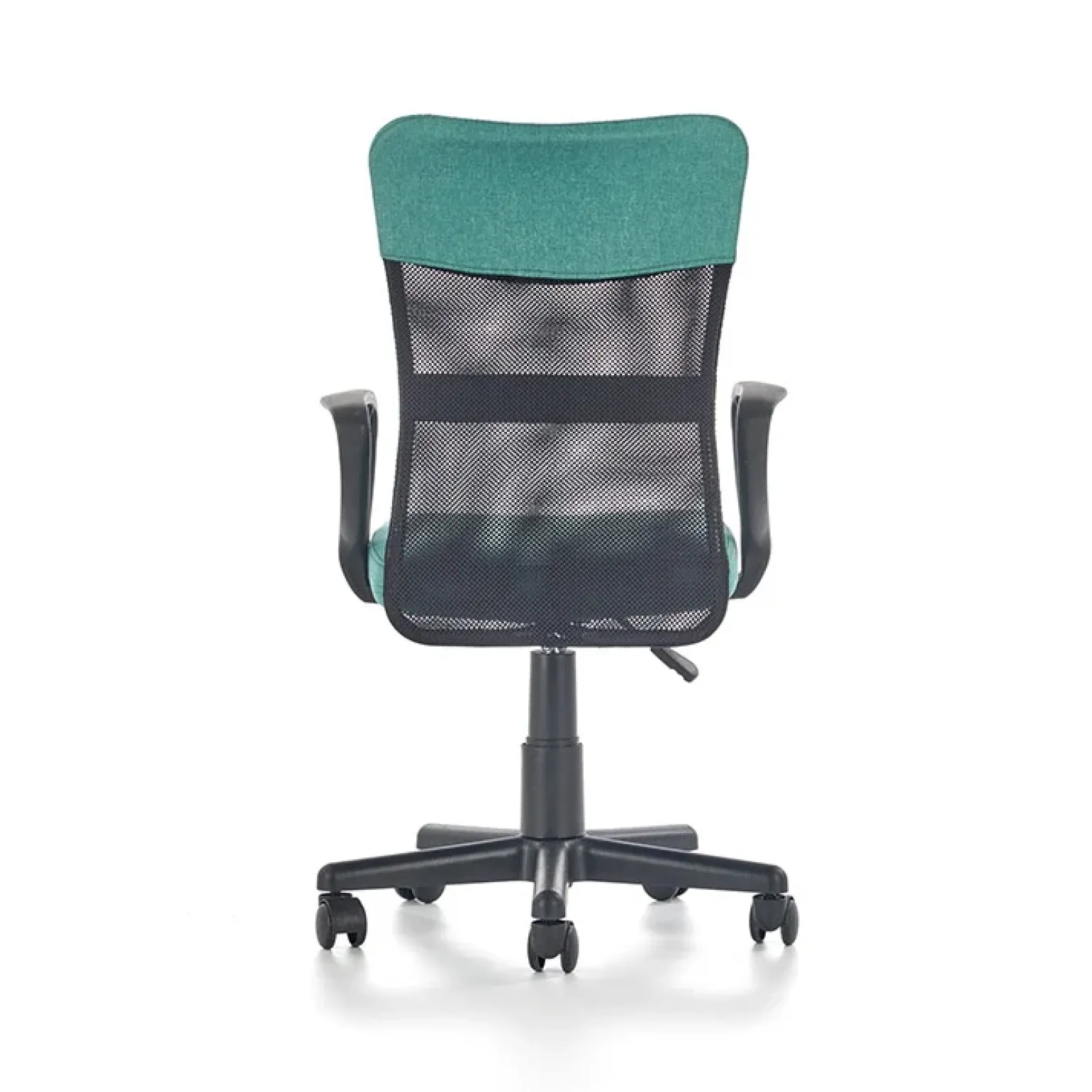Sedia per scrivania ragazzi con ruote in tessuto grigio verde Rodry