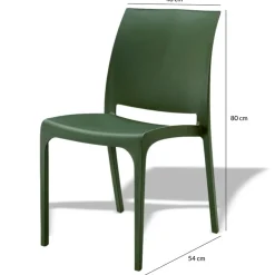 Sedia polipropilene impilabile Tape verde Gihome®