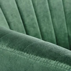 Sedia sala da pranzo con braccioli in tessuto velluto verde scuro Slash
