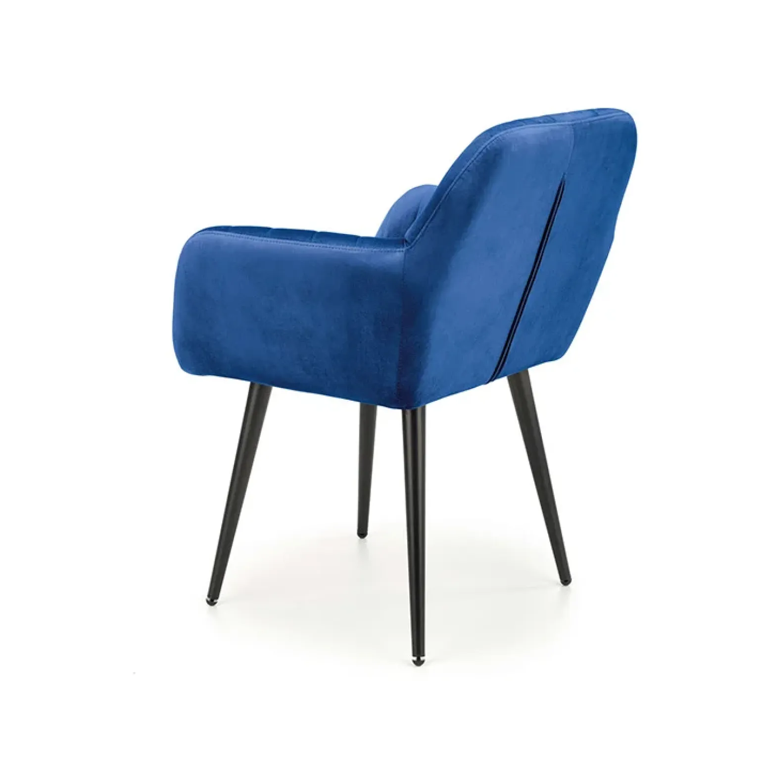 Sedia sala da pranzo con braccioli in tessuto velluto blu Slash