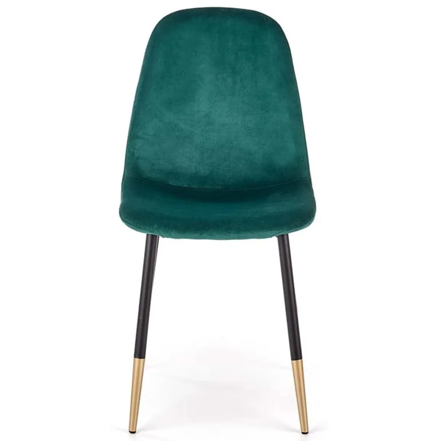 Sedia sala da pranzo imbottita in velluto acciaio verde oro nero Nubia