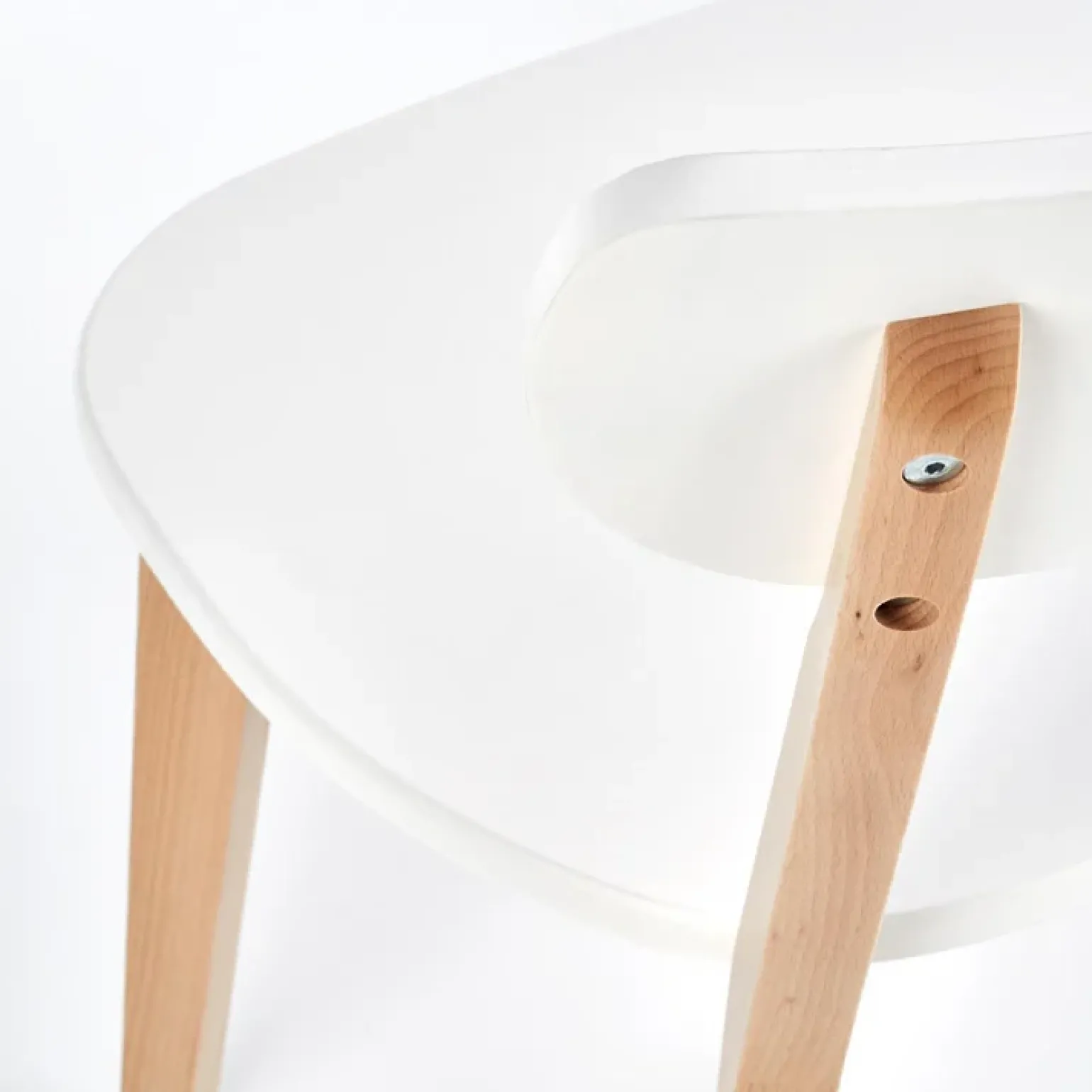 Sedia soggiorno design moderno bianco rovere Scandy