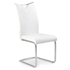 Sedia soggiorno in ecopelle bianco con gambe in metallo Soraya