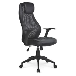 Sedia ufficio con ruote in ecopelle nero Valiente