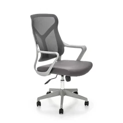 Sedia ufficio girevole regolabile in tessuto grigio Dalia