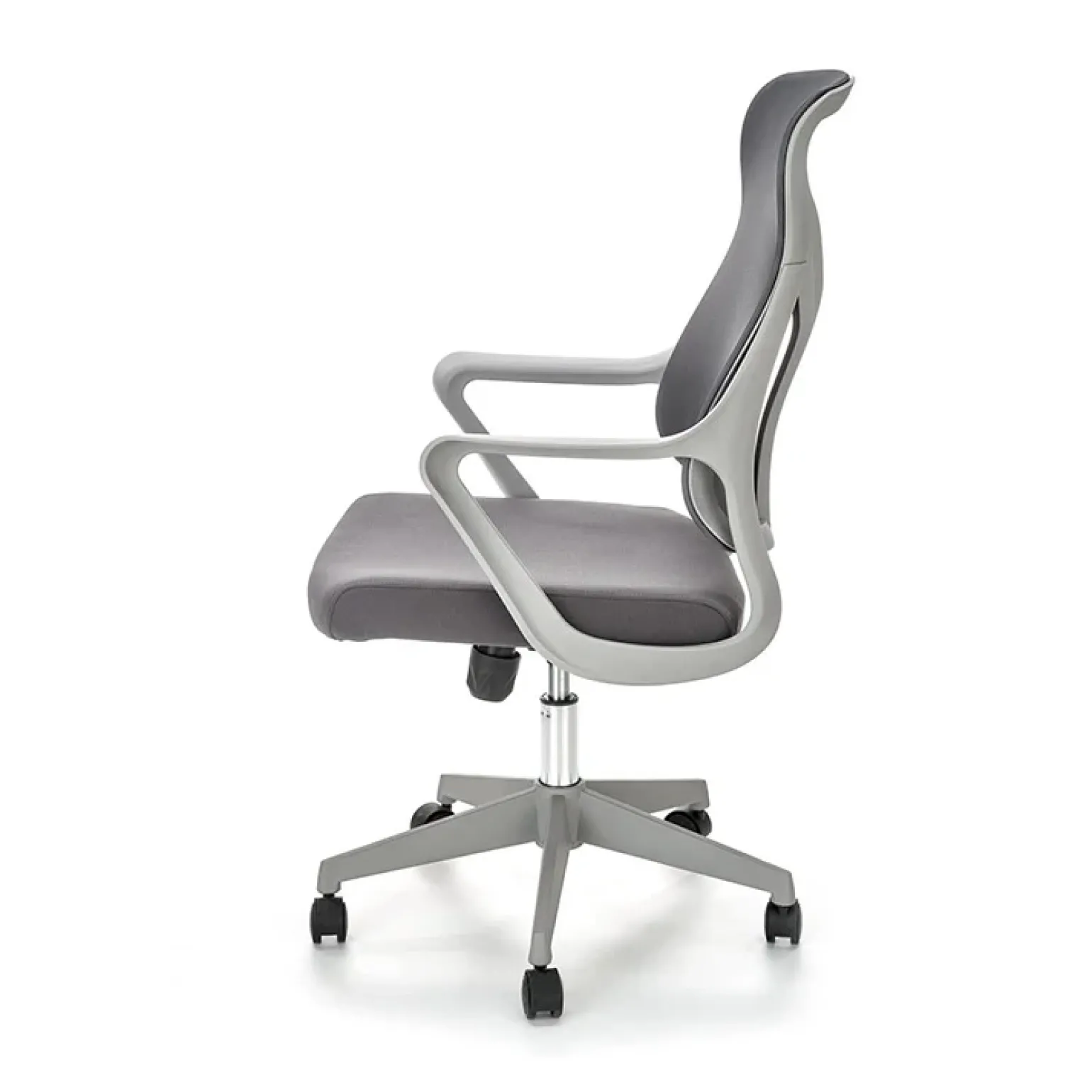 Sedia ufficio girevole regolabile in tessuto grigio Dalia