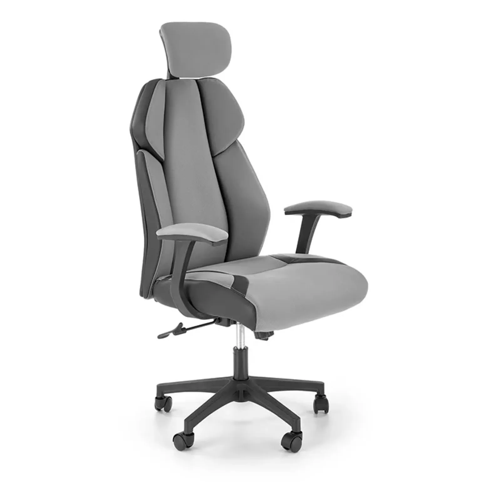 Sedia ufficio regolabile in tessuto ed ecopelle grigio nero Verissima
