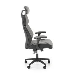 Sedia ufficio regolabile in tessuto ed ecopelle grigio nero Verissima