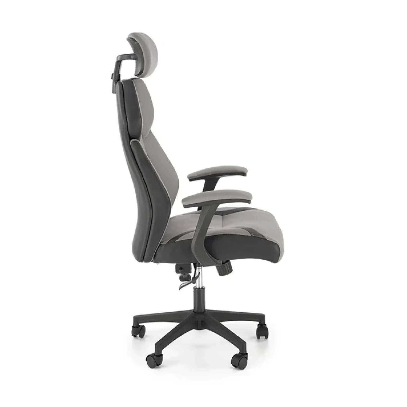 Sedia ufficio regolabile in tessuto ed ecopelle grigio nero Verissima