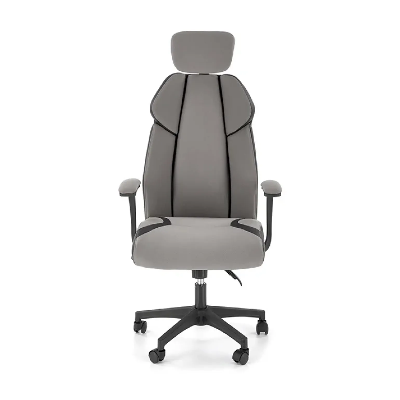 Sedia ufficio regolabile in tessuto ed ecopelle grigio nero Verissima