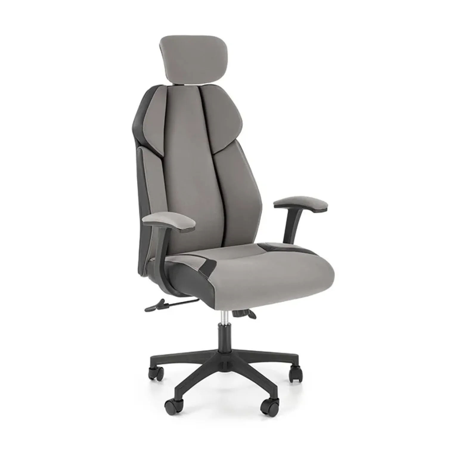 Sedia ufficio regolabile in tessuto ed ecopelle grigio nero Verissima