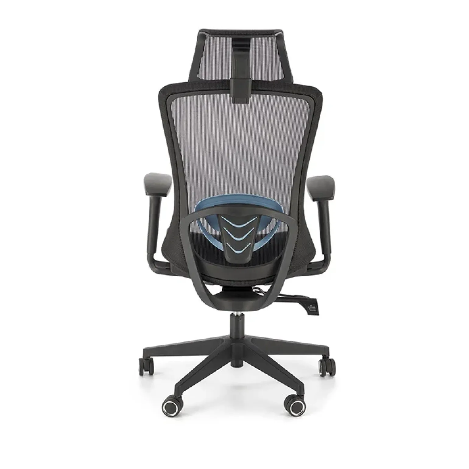 Sedia ufficio regolabile con ruote in tessuto nero Bonito