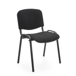 Sedia ufficio sala attesa moderna in acciaio tessuto nera Laos