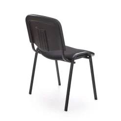 Sedia ufficio sala attesa moderna in acciaio tessuto nera Laos
