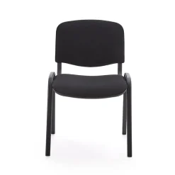 Sedia ufficio sala attesa moderna in acciaio tessuto nera Laos