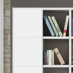 Set 2 antine 41x41cm bianco frassinato per libreria e parete attrezzata Kubic