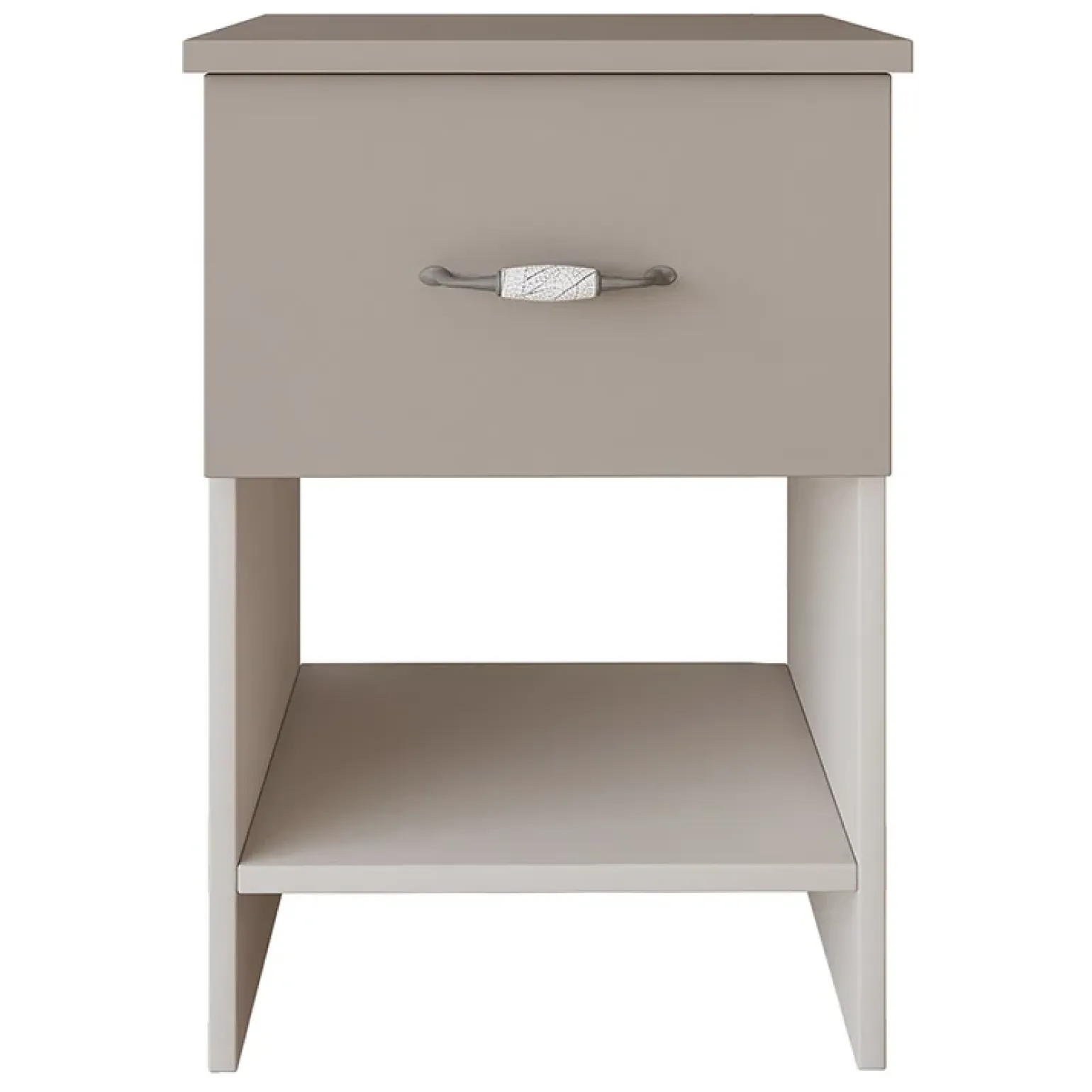 Set 2 comodini moderni 40x59h cm 1 cassetto beige Emporio