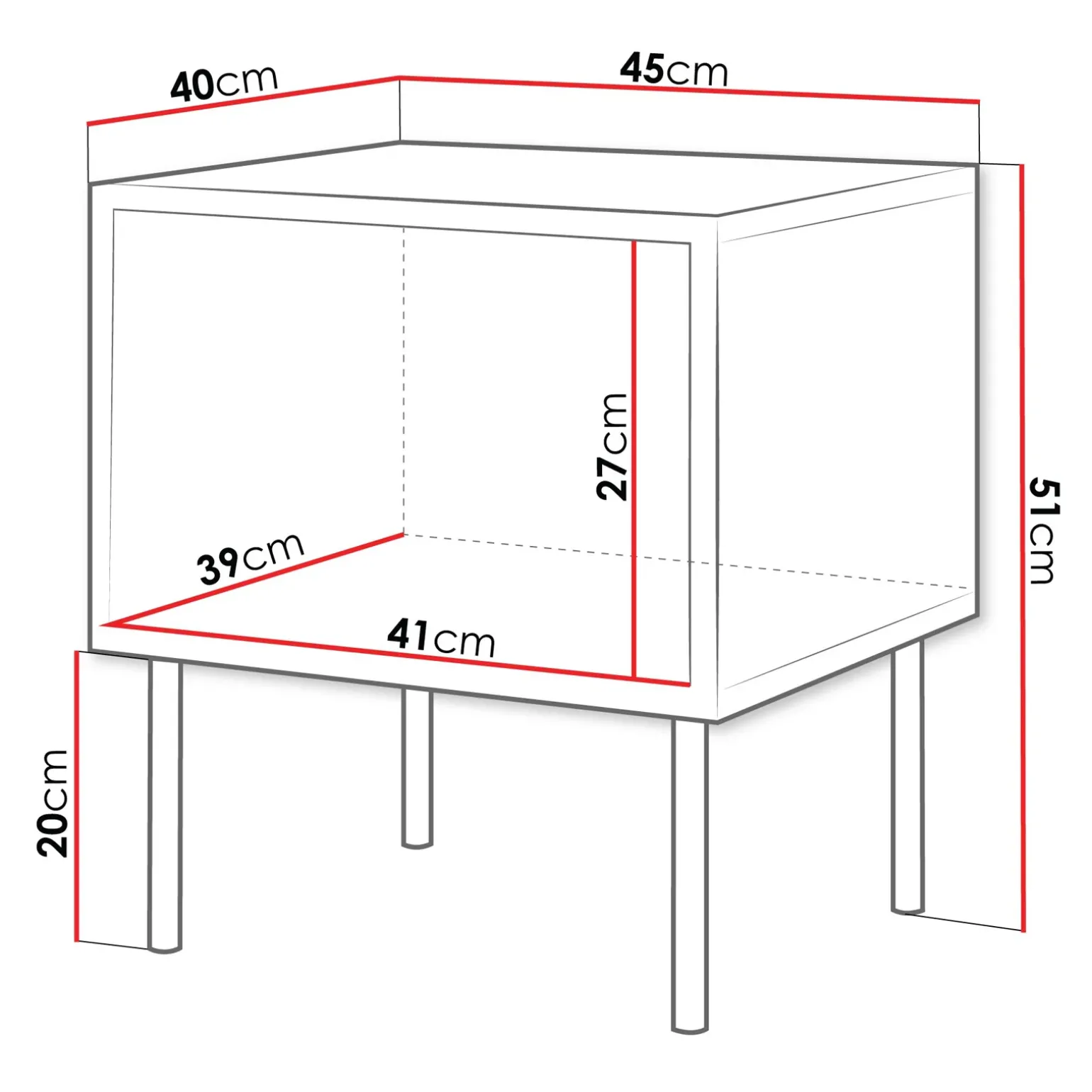 Set 2 comodini 45x51h cm 1 anta noce nero Wild