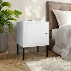Set 2 comodini 45x59h cm 1 anta bianco opaco Stark