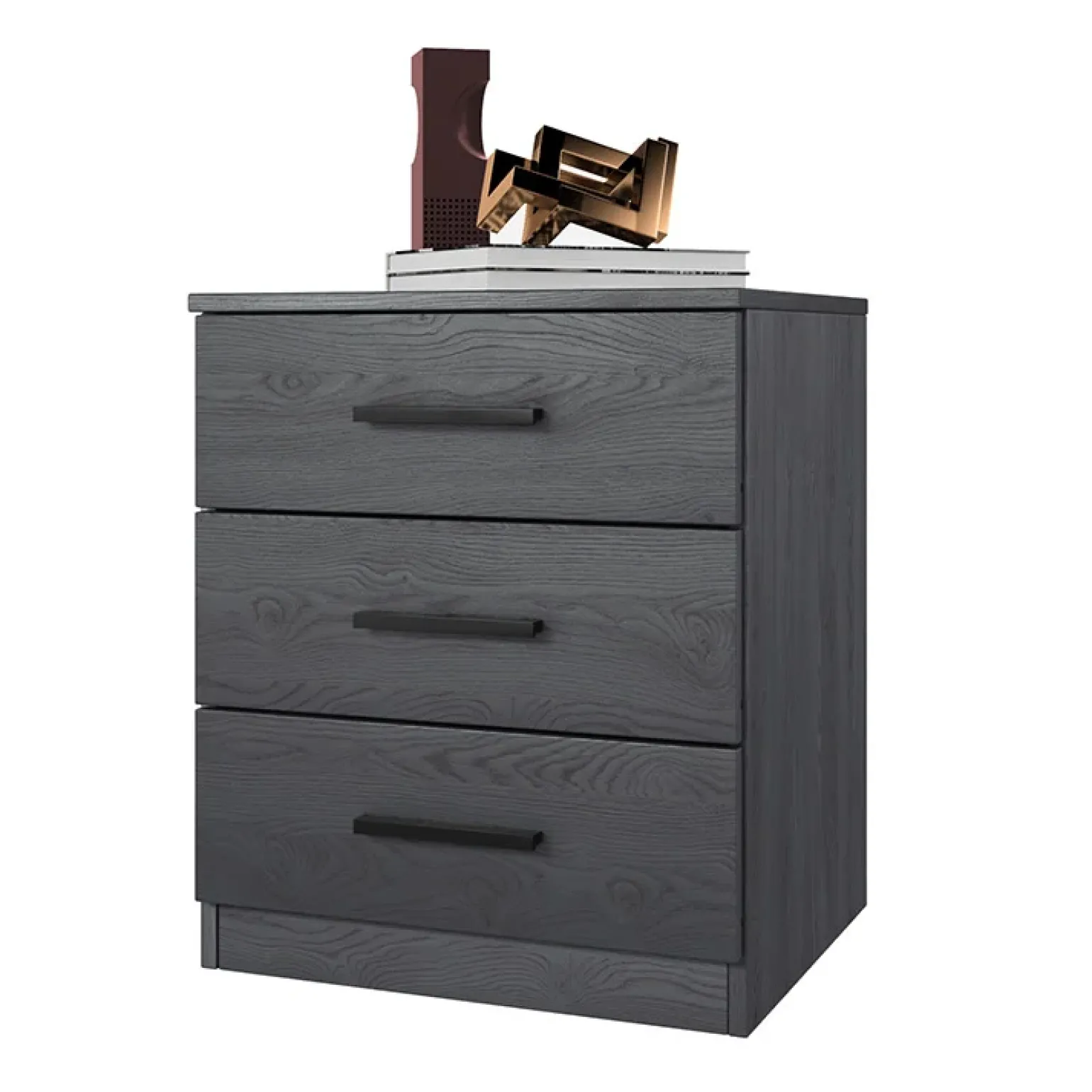 Set 2 comodini 46x56h cm 3 cassetti moderni ossido Cortina Gihome®