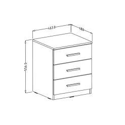 Set 2 comodini 46x56h cm 3 cassetti pino bianco Cortina Gihome®