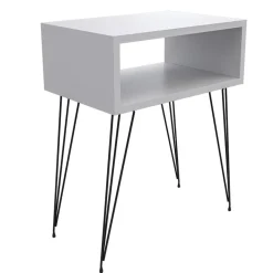 Set 2 comodini 45x59h cm moderni design industrial bianco Jamar
