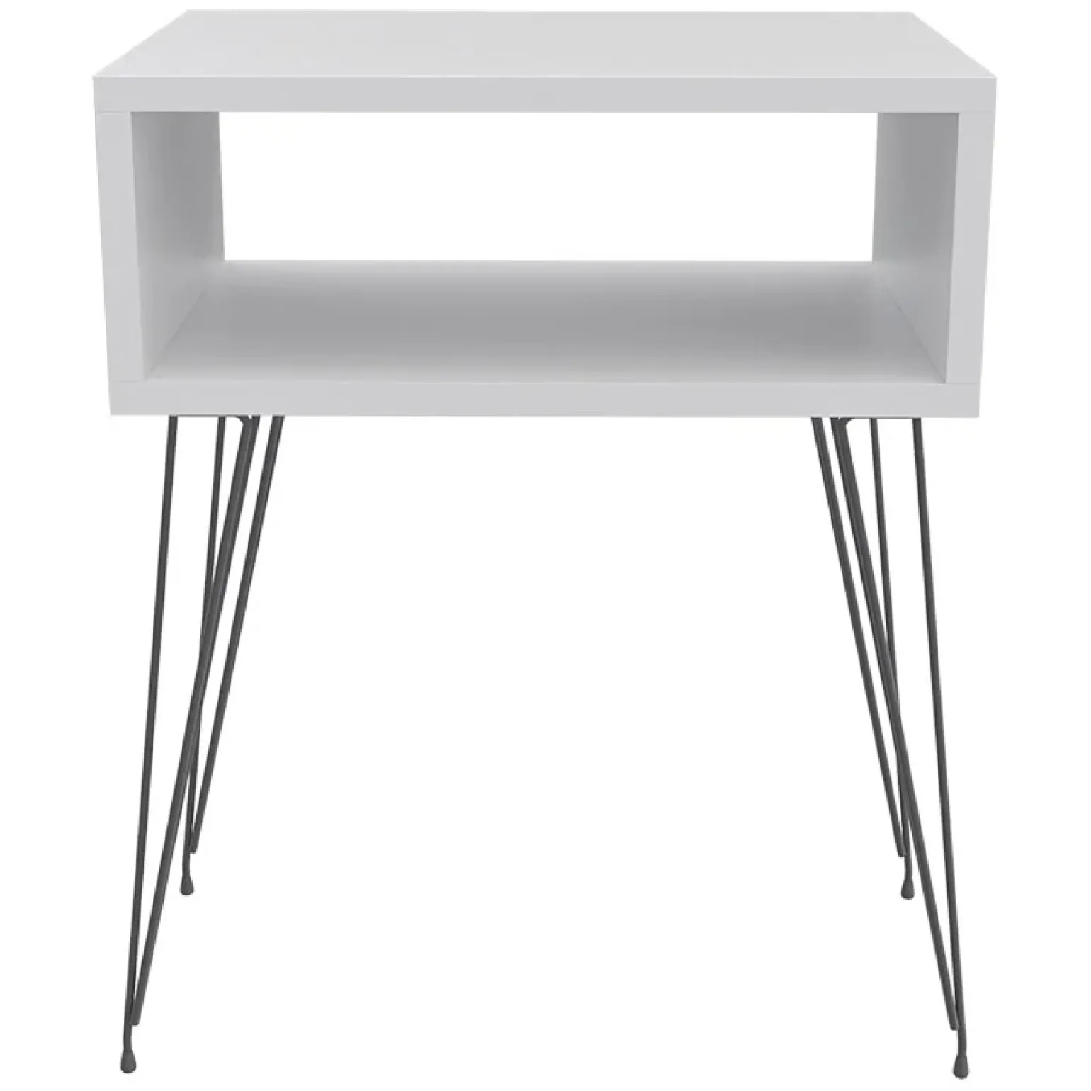Set 2 comodini 45x59h cm moderni design industrial bianco Jamar