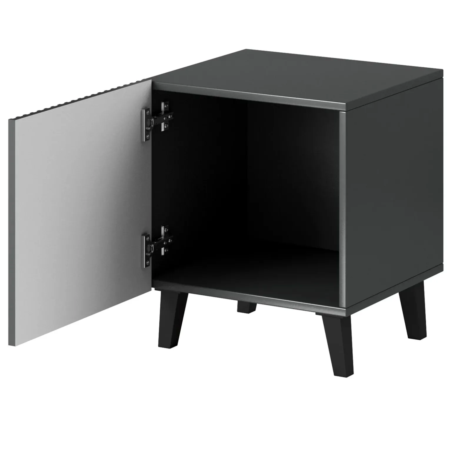 Set 2 comodini 45x52h cm moderni cannettato antracite Essence
