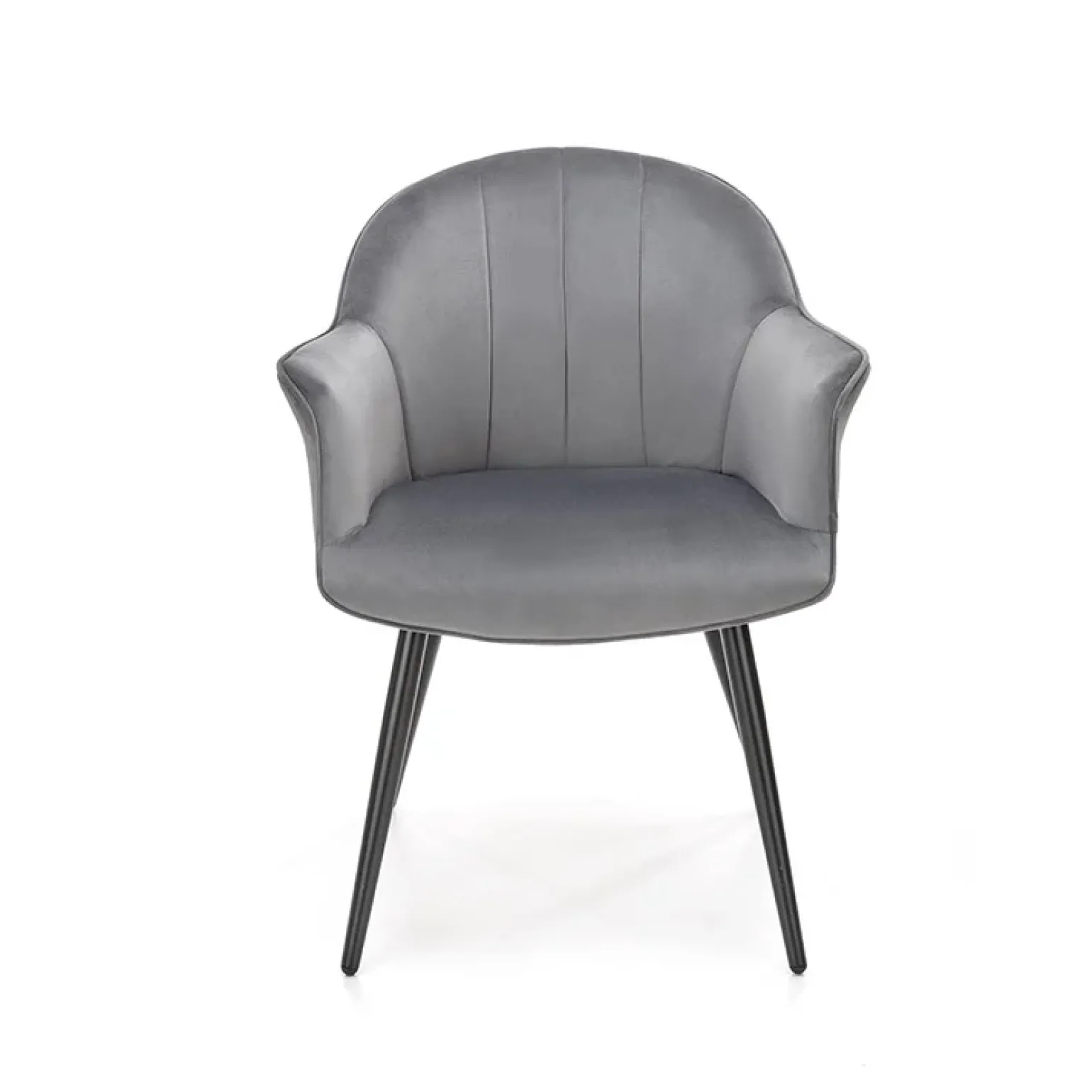 Set 2 poltrone relax moderna in velluto grigio nero Chica