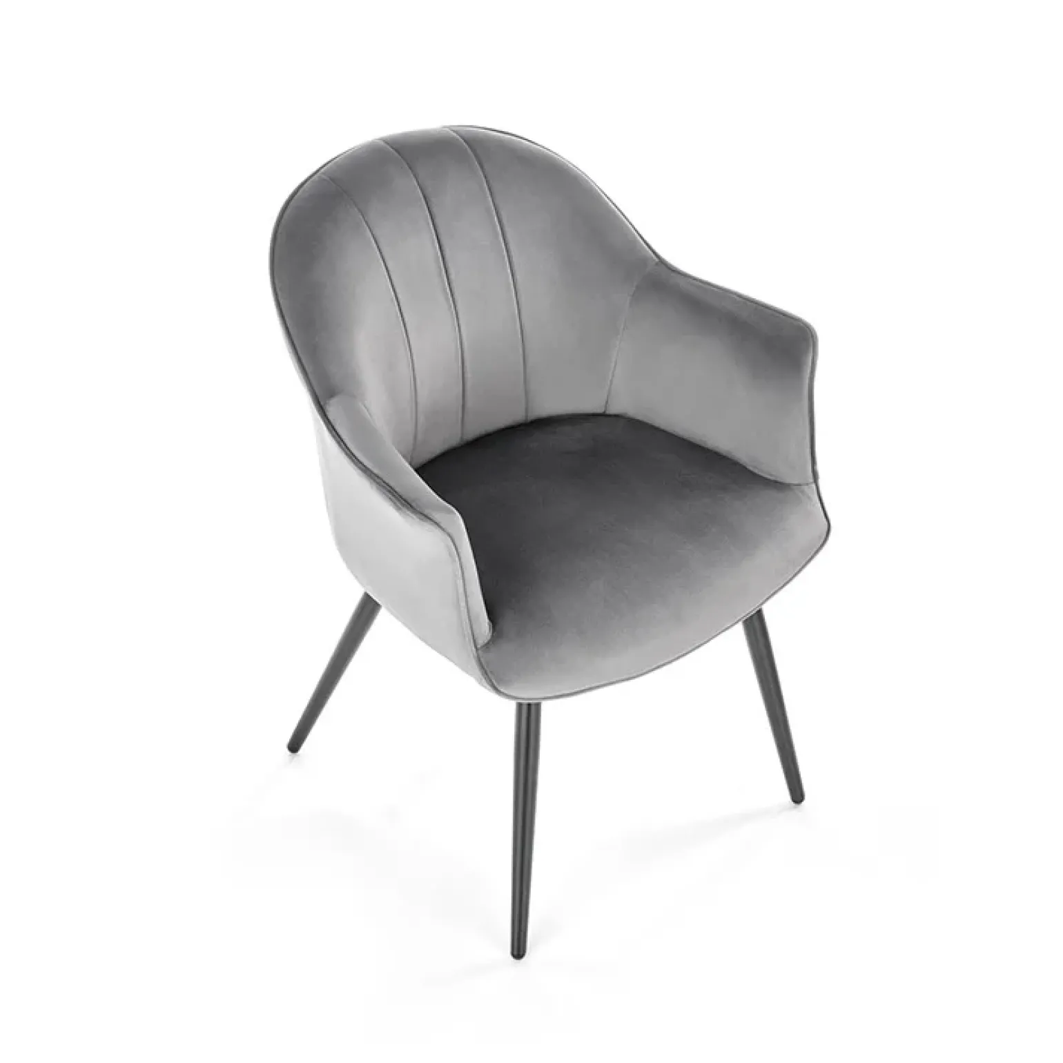 Set 2 poltrone relax moderna in velluto grigio nero Chica